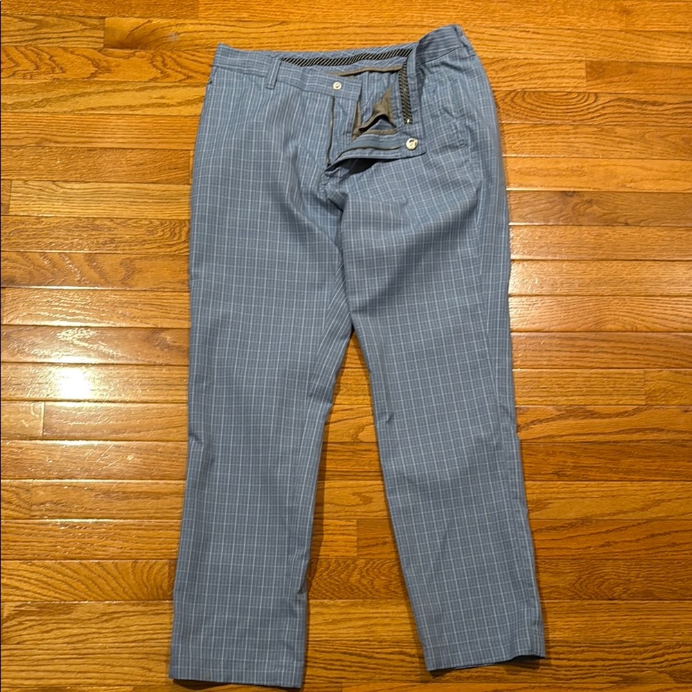 Bonobos Light Blue Checkered Golf Pants Chinos Slim Fit  32/30